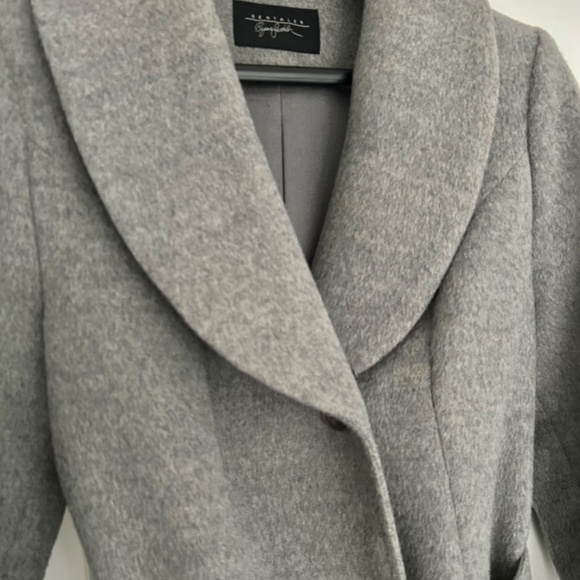 SENTALER Long Shawl Collar Wrap Coat - Picture 9 of 11